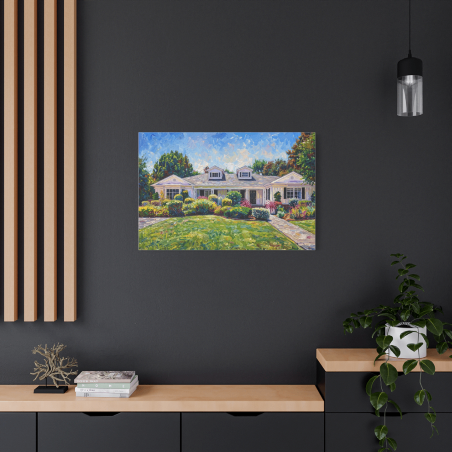 A ranch home portrait, delivered as a closing gift